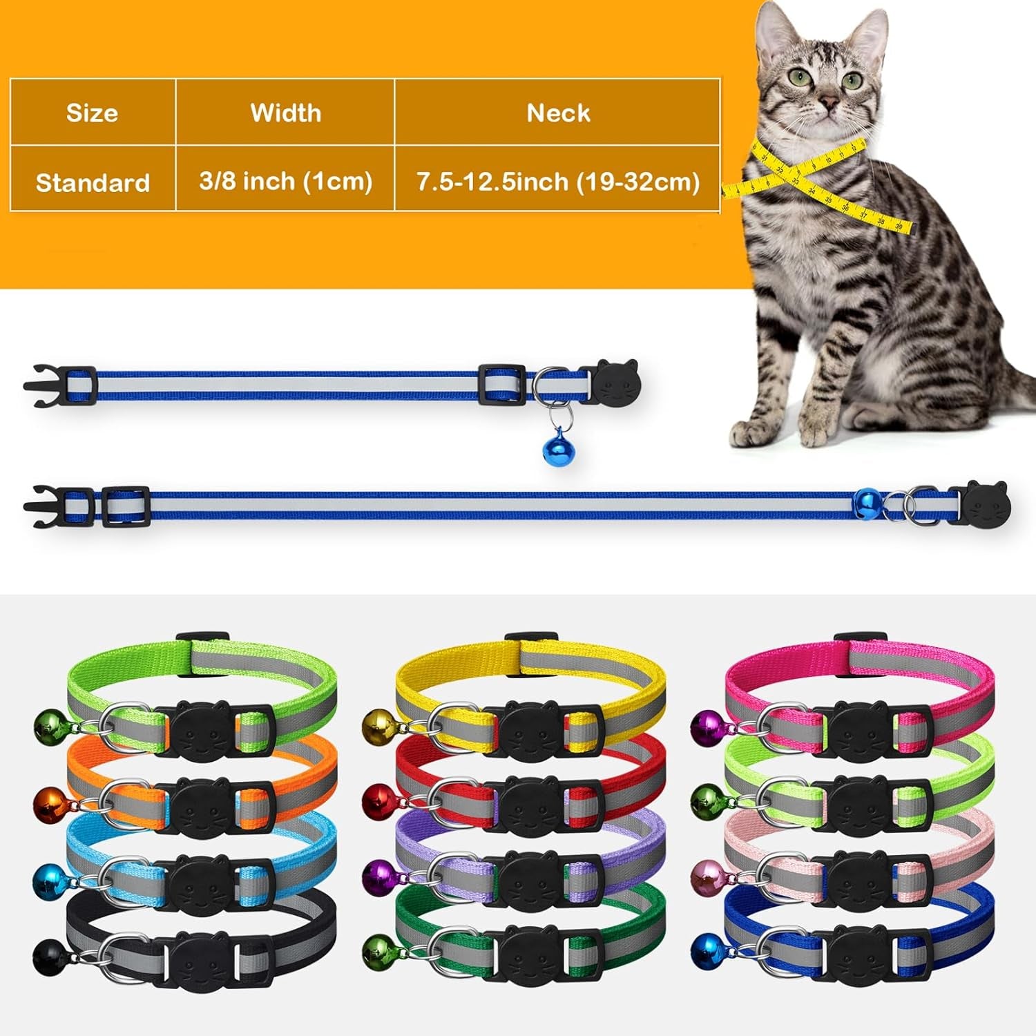 Reflective Cat Collar with Quick Release Buckle