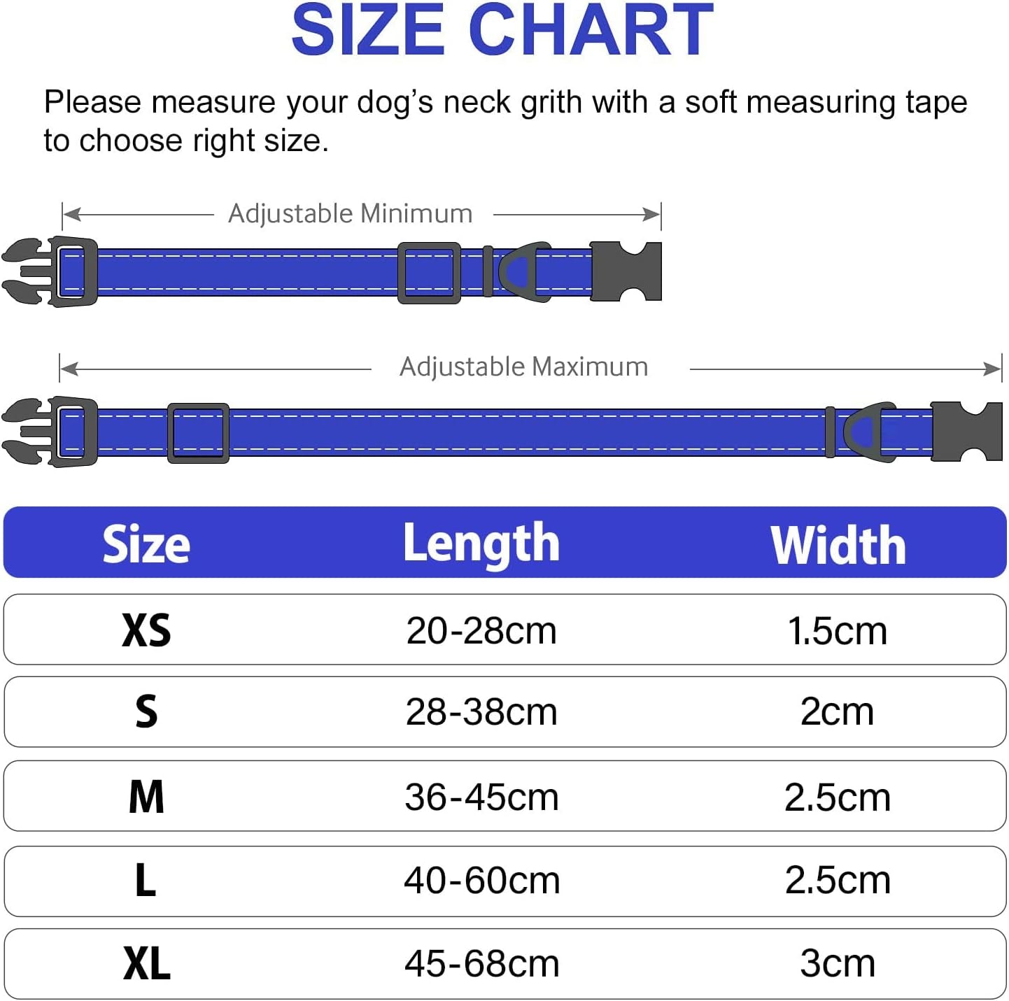 Adjustable Reflective Dog Collar