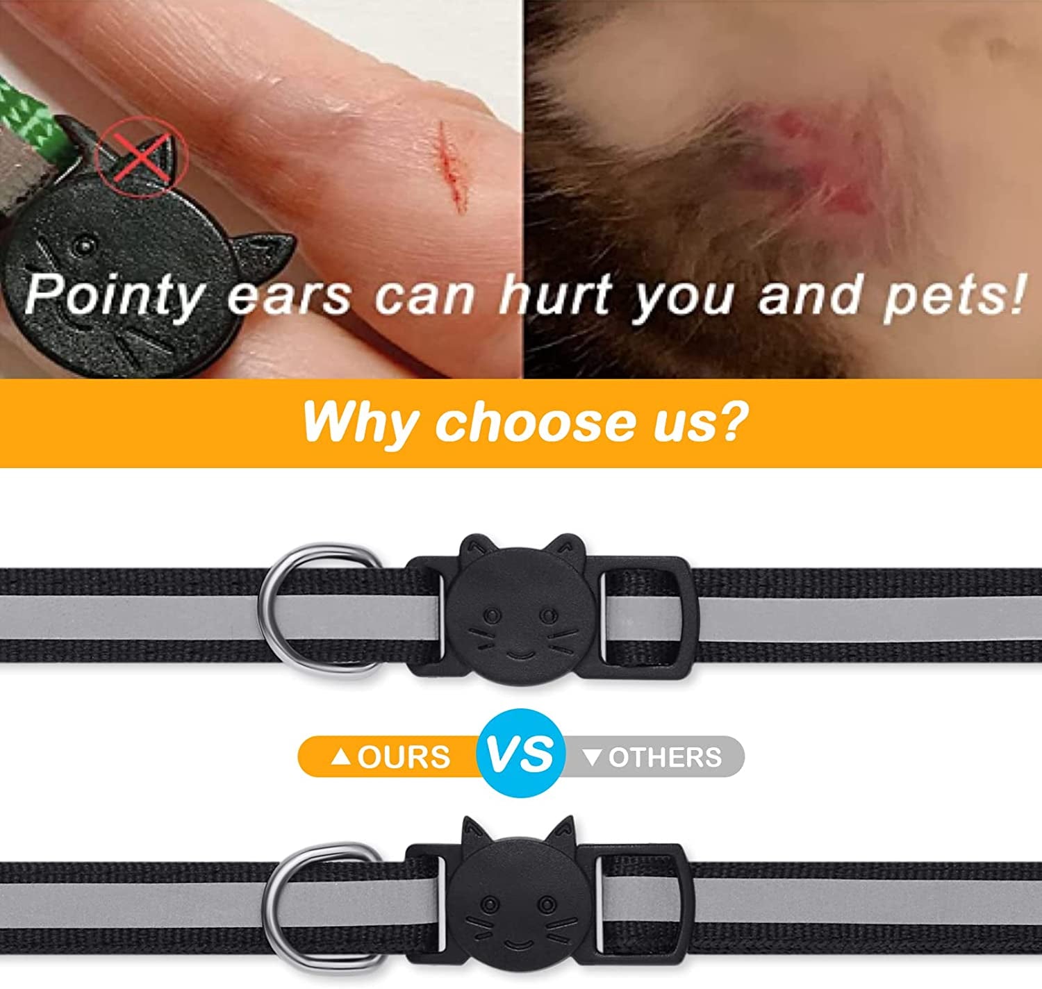 Reflective Cat Collar with Quick Release Buckle