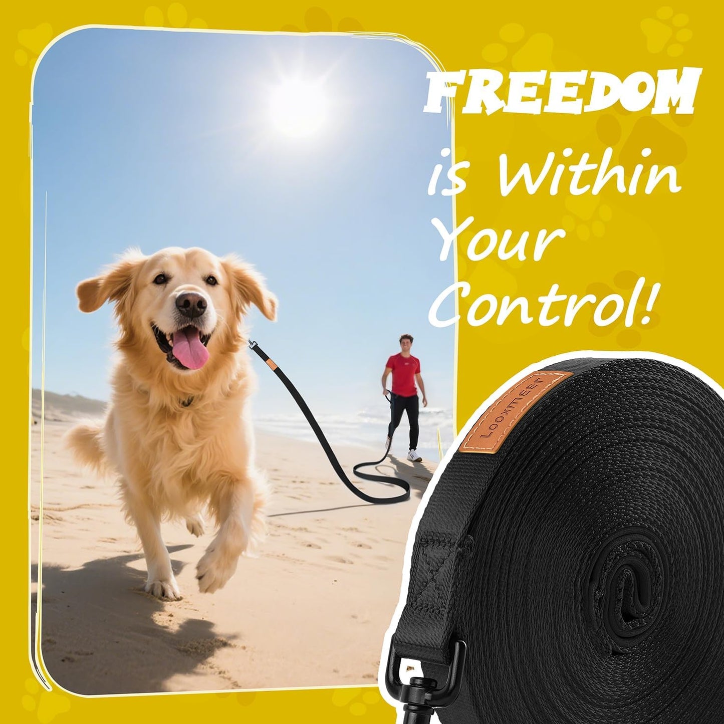 Dog Training Lead with Padded Handle & Storage Bag