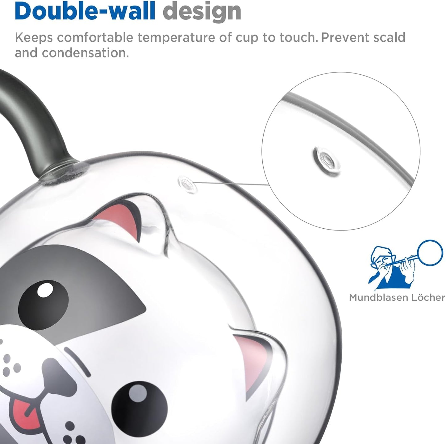 Cute Double Walled Glass Mug