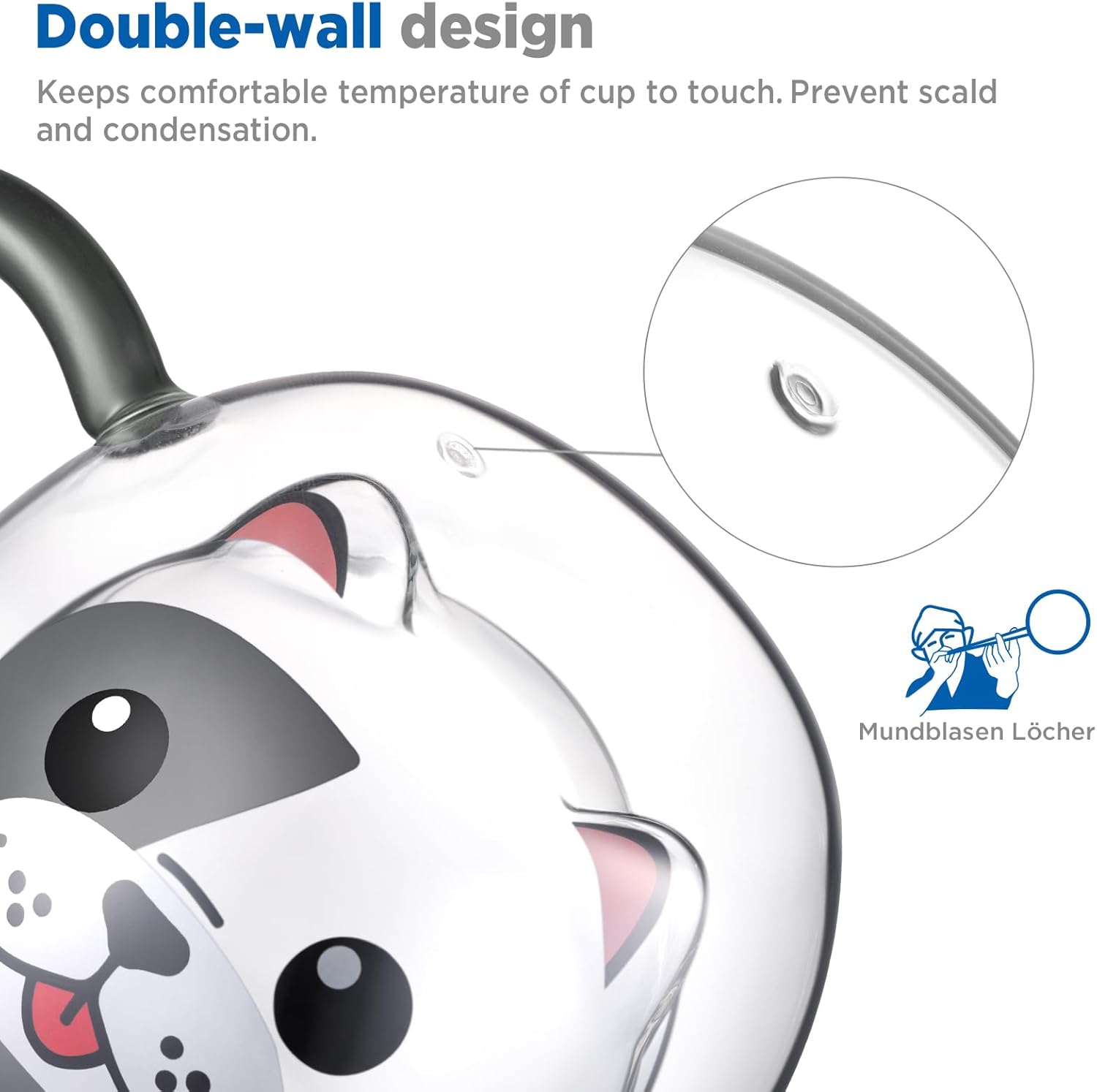 Cute Double Walled Glass Mug