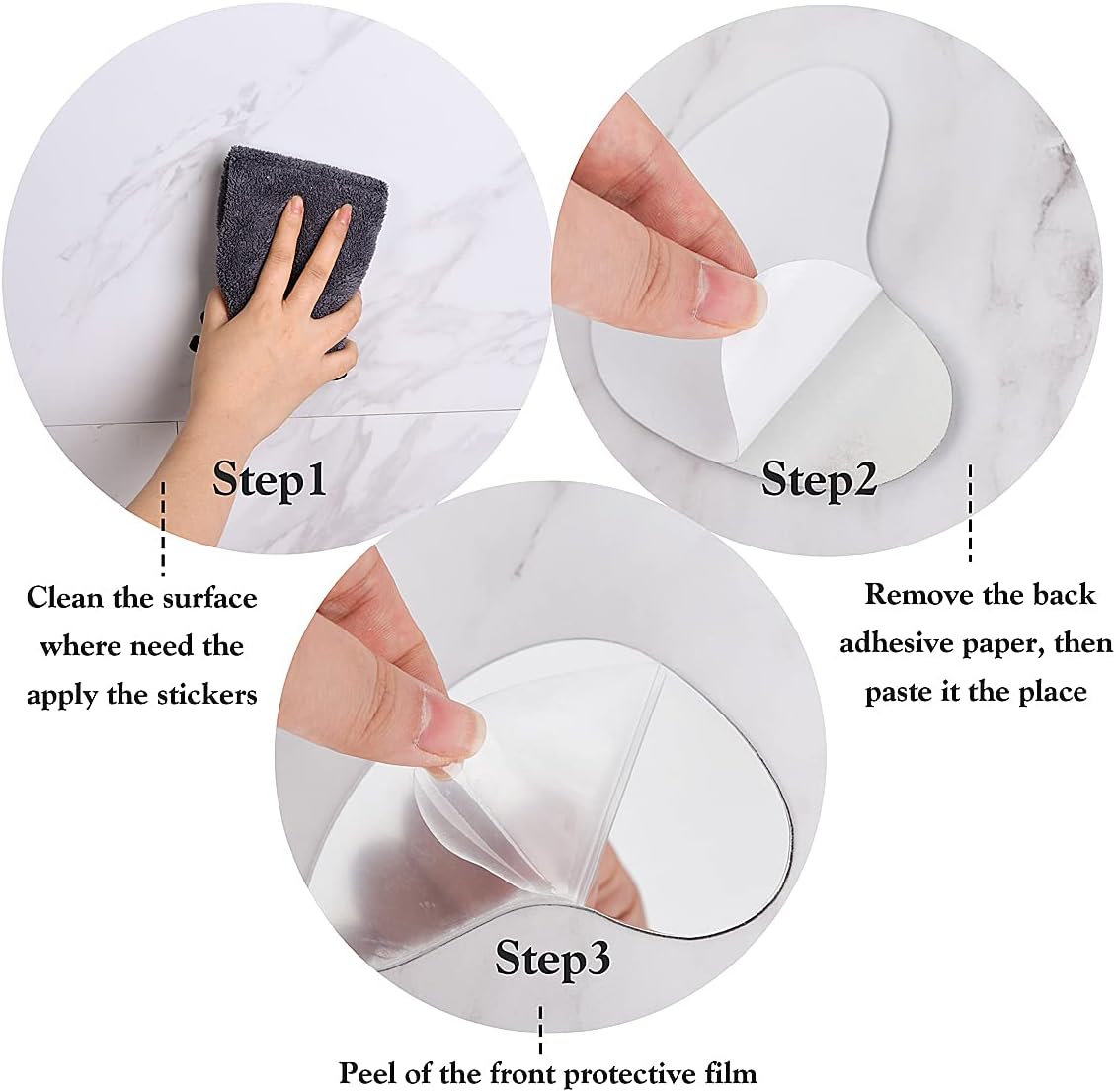 14 Pieces Paw Mirror Wall Stickers