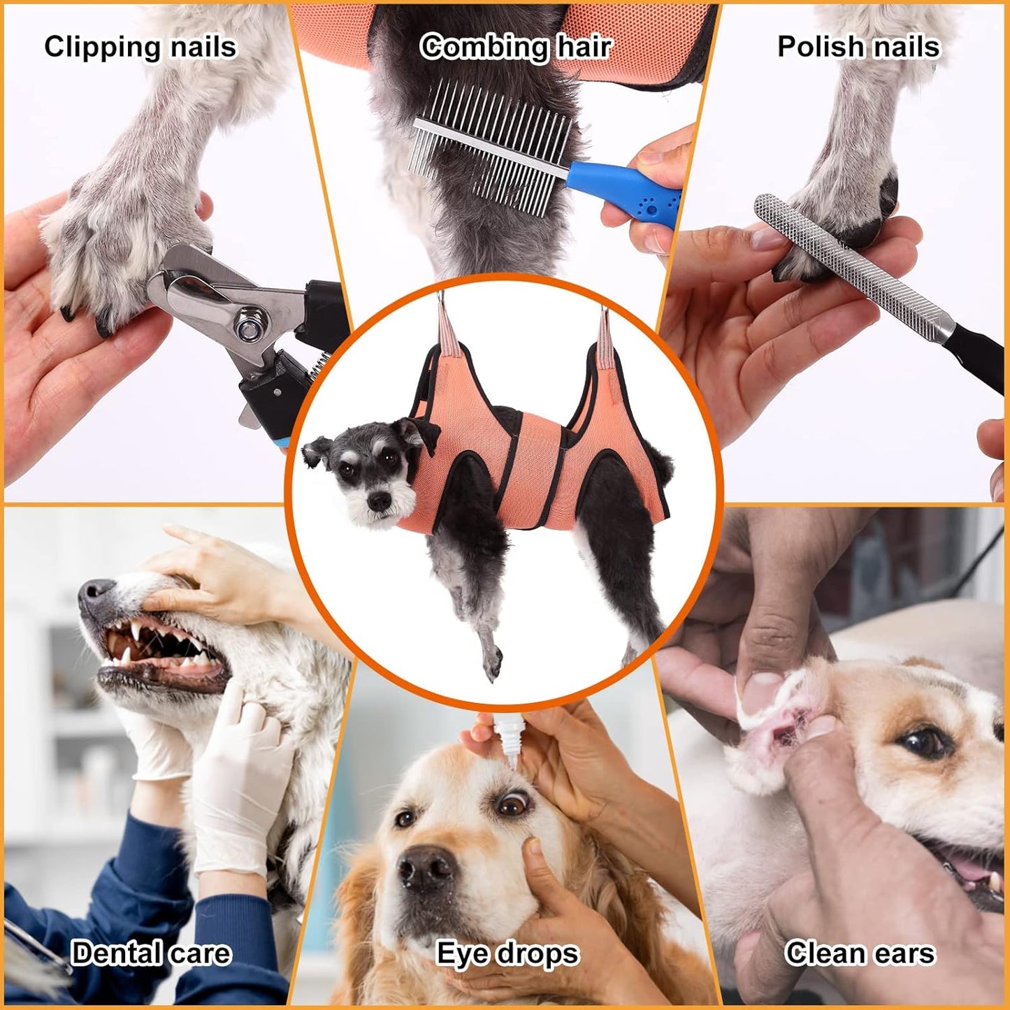 Breathable Pet Grooming Hammock Harness