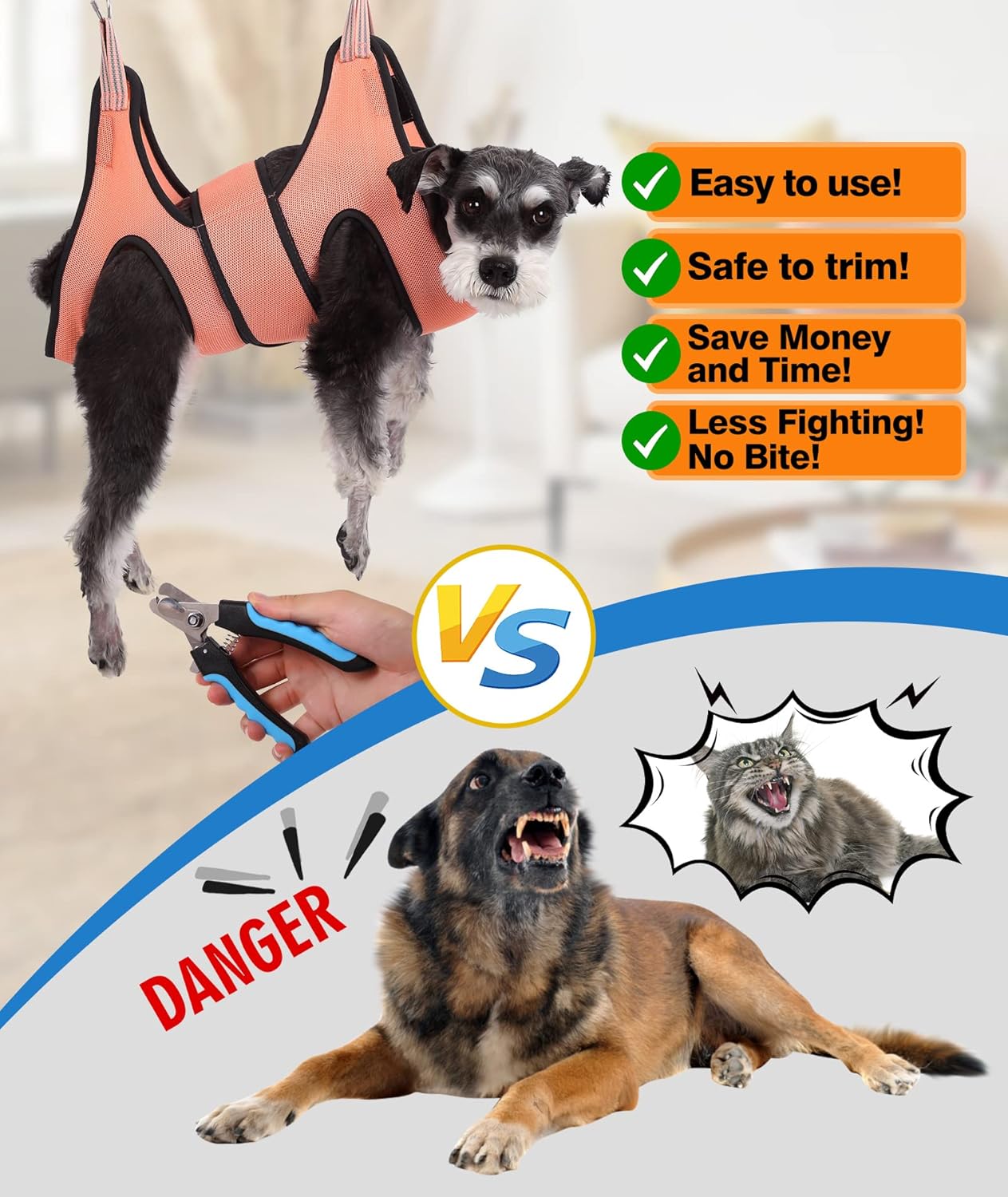 Breathable Pet Grooming Hammock Harness