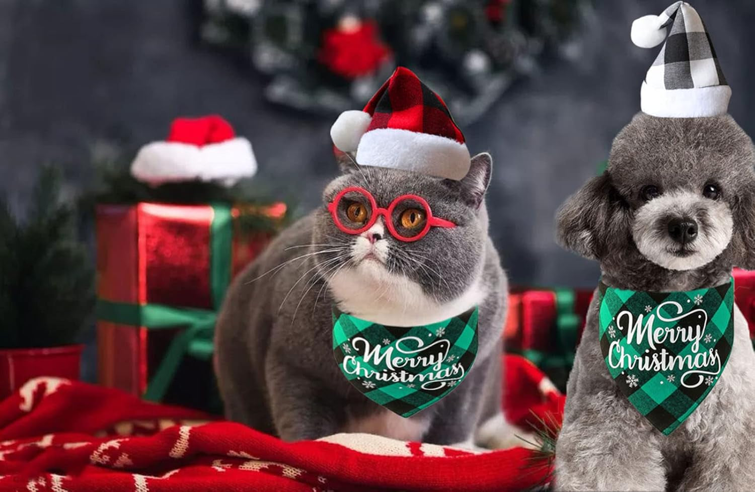 Holiday-Themed Dog & Cat Bandana Scarf