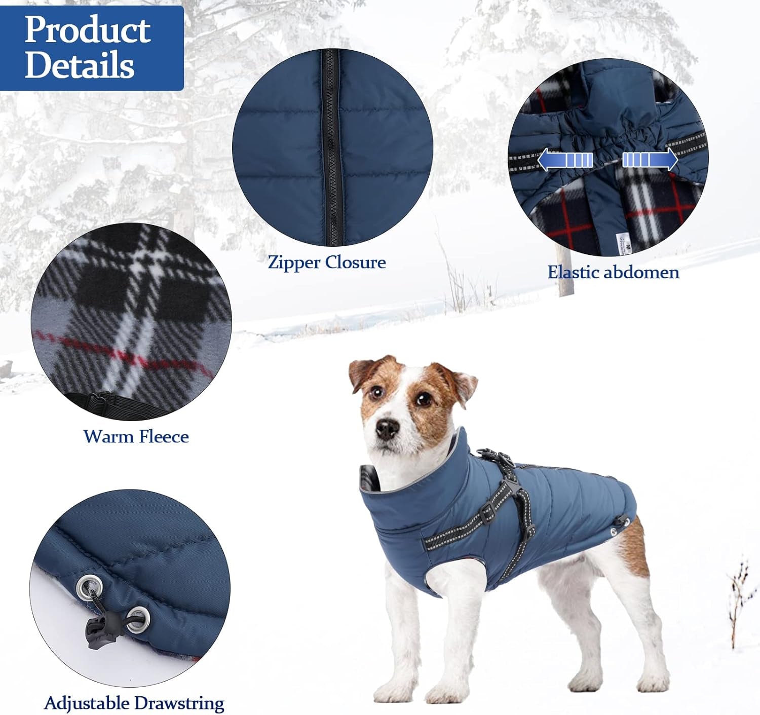 Waterproof Reflective Dog Harness Vest & Winter Coat