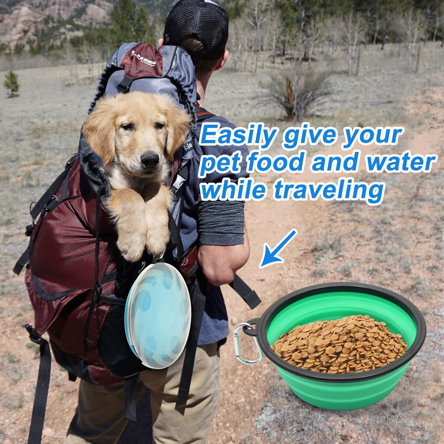 Portable Collapsible Pet Bowl Set