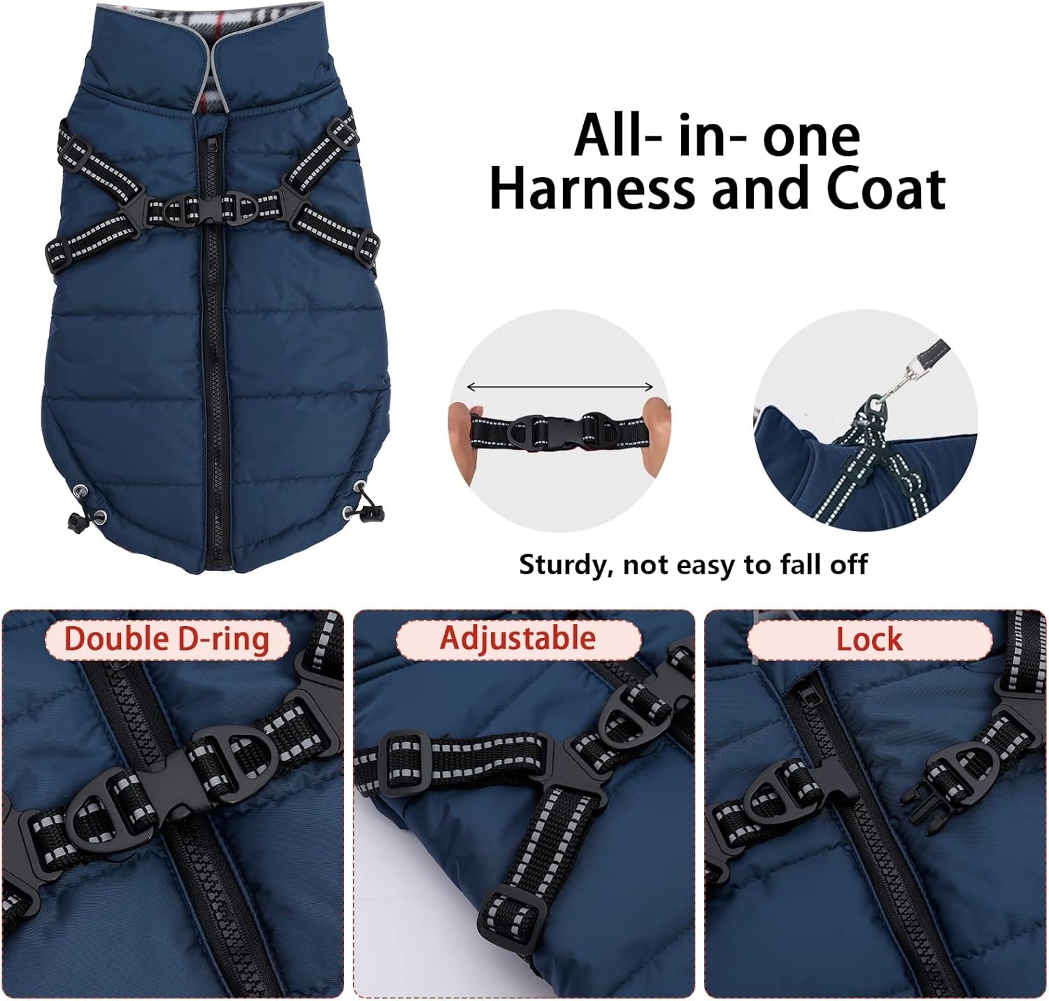 Waterproof Reflective Dog Harness Vest & Winter Coat
