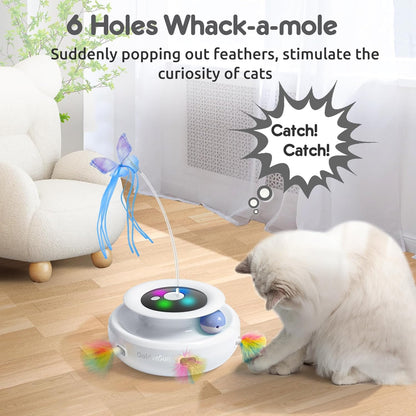 Rechargeable 3-in-1 Interactive Feather Teaser
