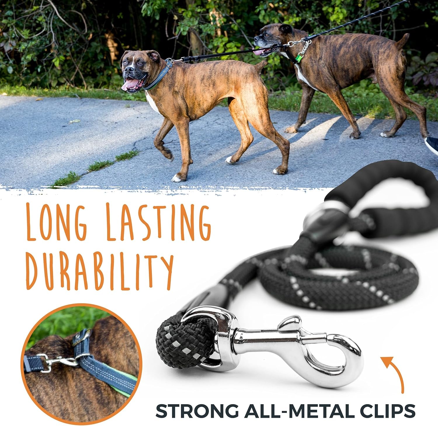 Dual Pet Leash with Comfort Grip