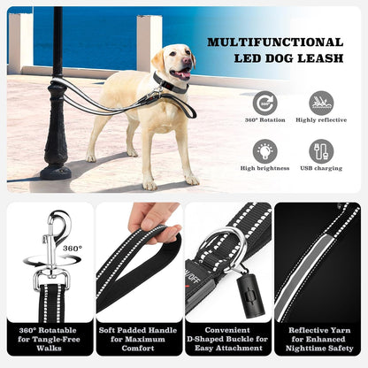 Rechargeable LED Pet Leash with 7 Lighting Modes