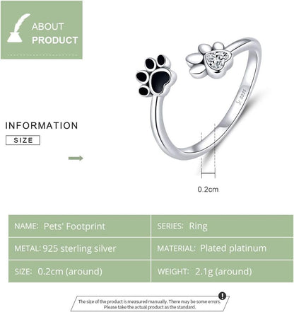 Cute Pet Paw Print Ring