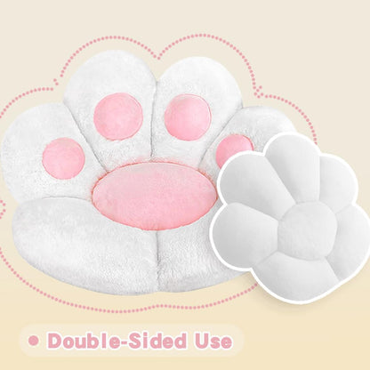 Cat Paw Cushion Comfy Kawaii Chair Plush Cushions Shape Lazy Pillow for Gamer Chair 28"X 24" Cozy Floor Cute Seat Kawaii for Girl Worker Gift, Dining Room Bedroom Decorate White
