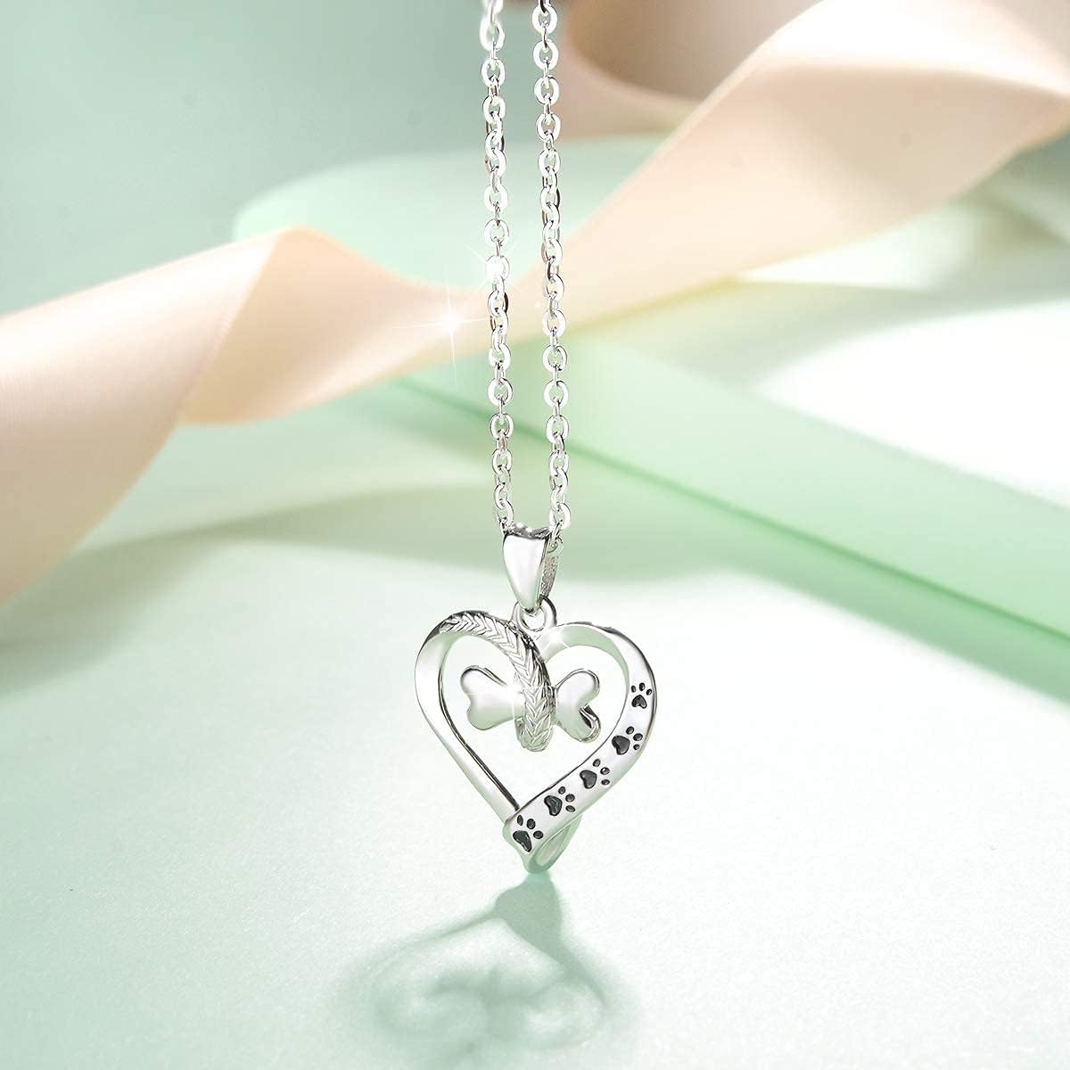 Necklace Pet Bone Paw Print Necklace