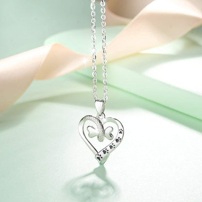 Necklace Pet Bone Paw Print Necklace