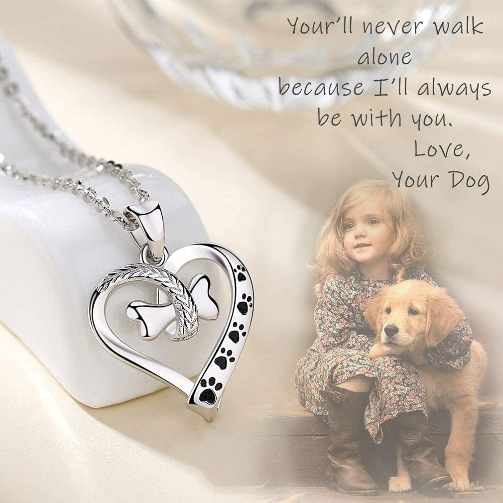 Necklace Pet Bone Paw Print Necklace