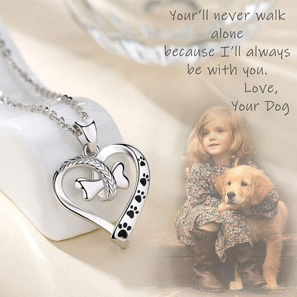 Necklace Pet Bone Paw Print Necklace