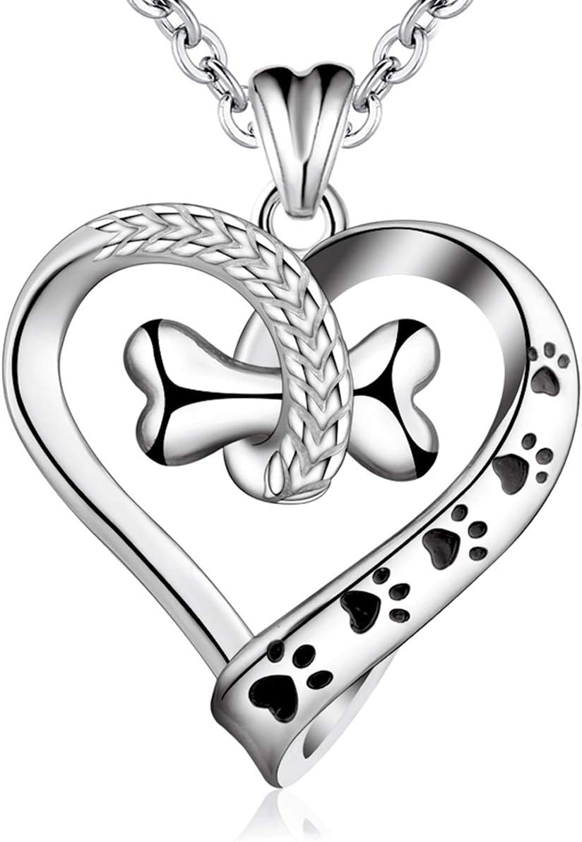 Necklace Pet Bone Paw Print Necklace