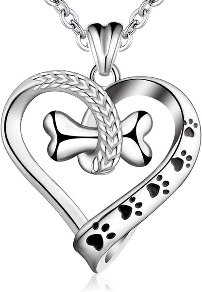 Necklace Pet Bone Paw Print Necklace