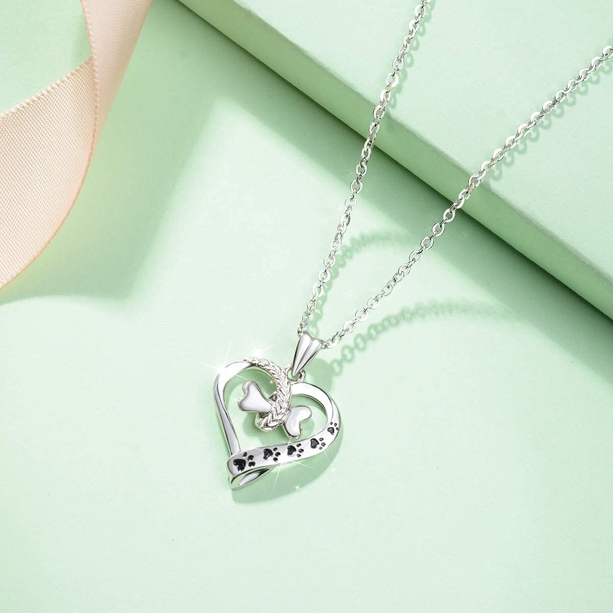 Necklace Pet Bone Paw Print Necklace