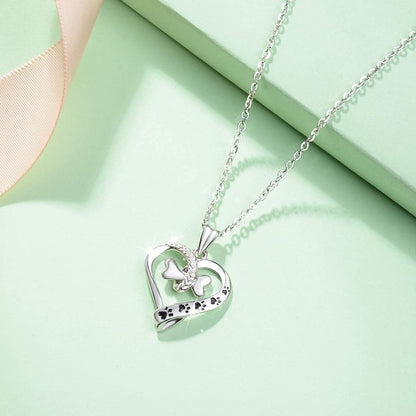 Necklace Pet Bone Paw Print Necklace