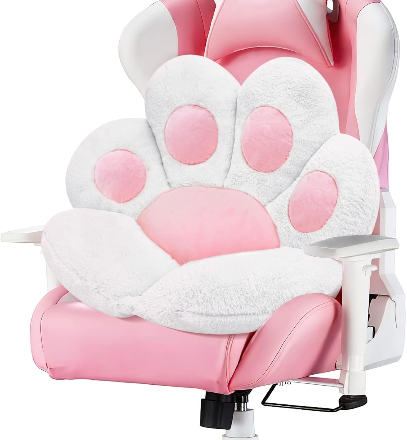 Cat Paw Cushion Comfy Kawaii Chair Plush Cushions Shape Lazy Pillow for Gamer Chair 28"X 24" Cozy Floor Cute Seat Kawaii for Girl Worker Gift, Dining Room Bedroom Decorate White