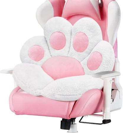 Cat Paw Cushion Comfy Kawaii Chair Plush Cushions Shape Lazy Pillow for Gamer Chair 28"X 24" Cozy Floor Cute Seat Kawaii for Girl Worker Gift, Dining Room Bedroom Decorate White