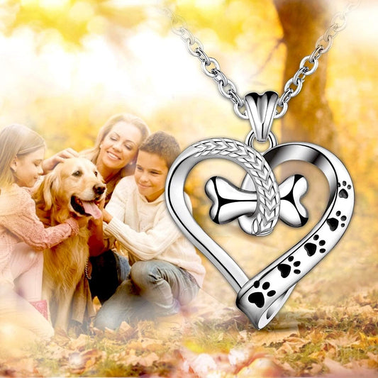 Necklace Pet Bone Paw Print Necklace