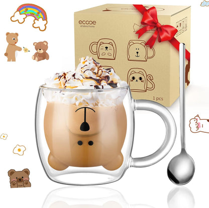 Cute Double Walled Glass Mug