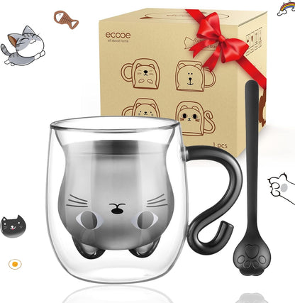Cute Double Walled Glass Mug