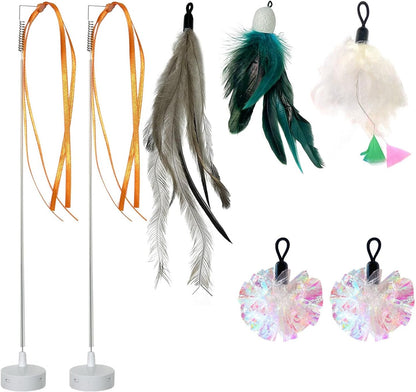 Rechargeable 3-in-1 Interactive Feather Teaser