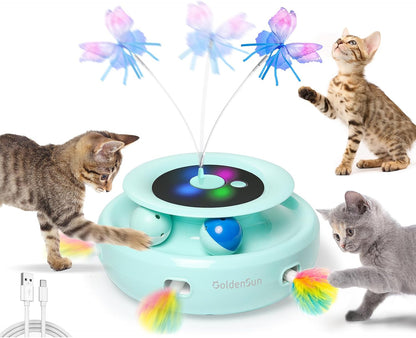 Rechargeable 3-in-1 Interactive Feather Teaser
