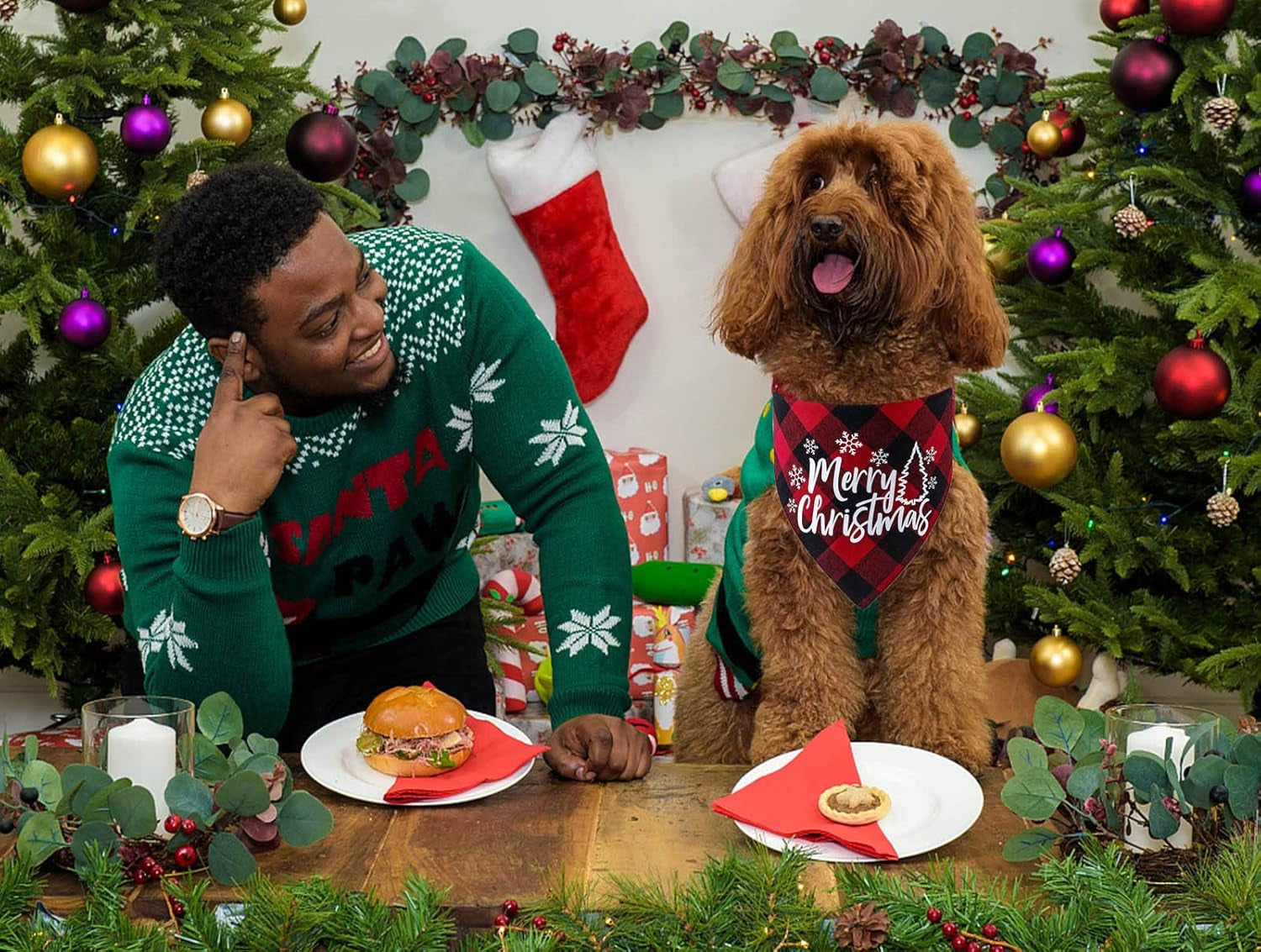 Holiday-Themed Dog & Cat Bandana Scarf